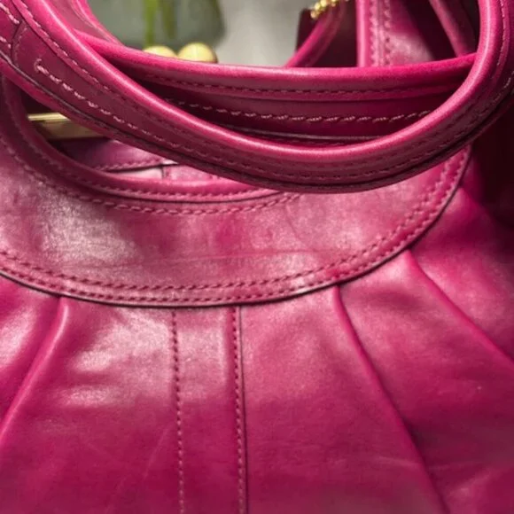 Coach Ergo Pleated Leather 12248 Kisslock Hobo/Shoulder Bag EUC! - Picture 13 of 16